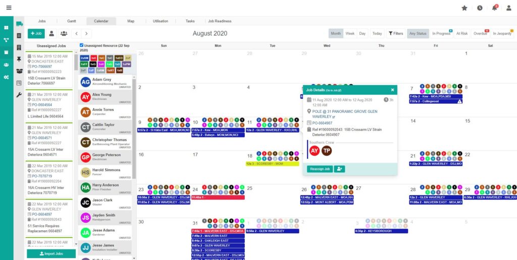 Dusk Mobile - IOP - Calendar View - Workforce Management Software