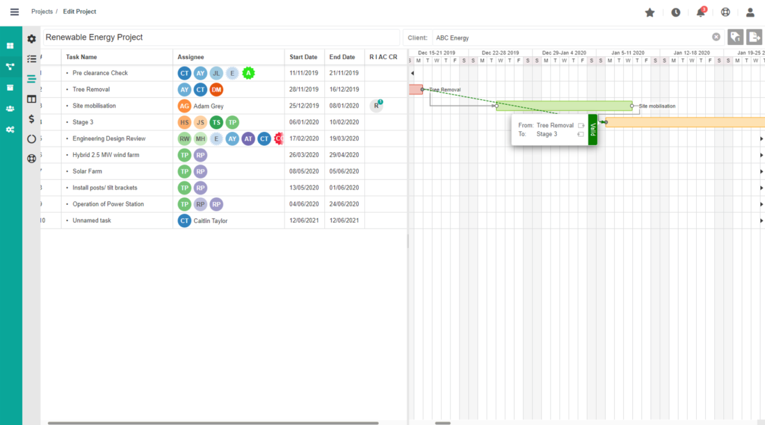 Dusk Mobile - Cloud Project Management Software - Gantt View - Cloud Project Management Software