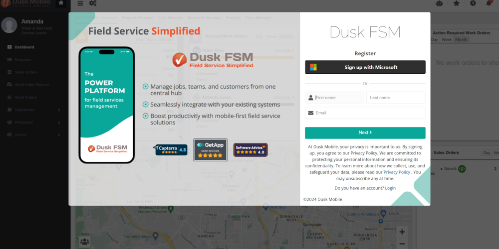 Field Service Management Sign Up