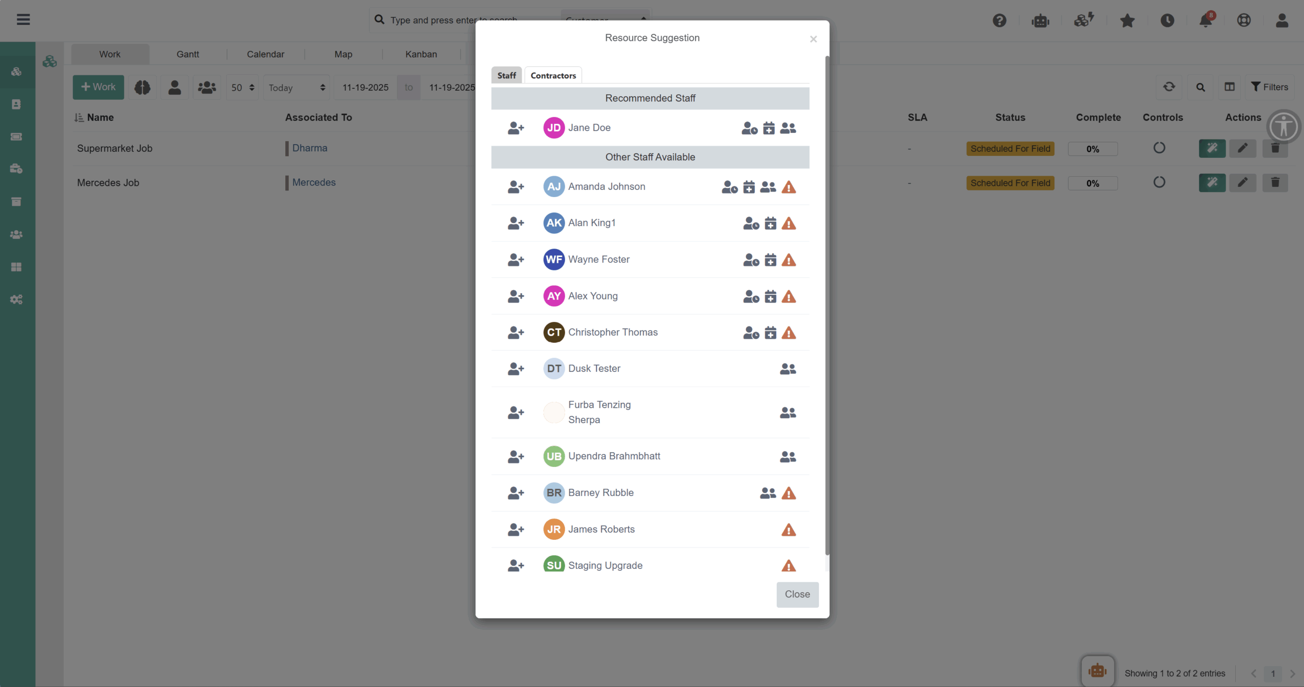 Staff and Contractor Suggestions