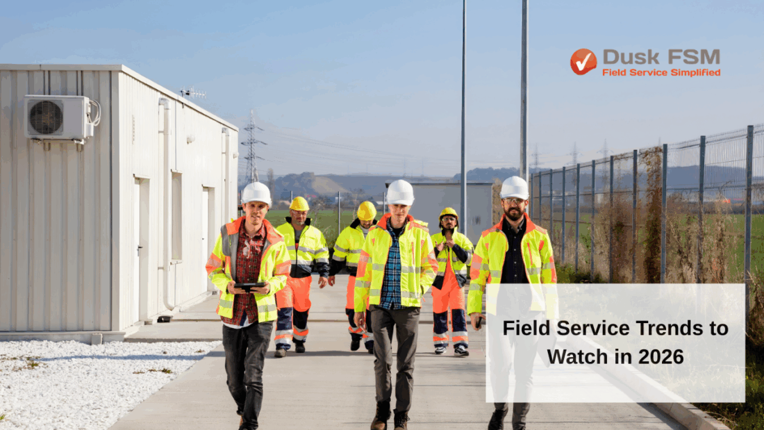 Field Service Staff Walking in high visibility clothing